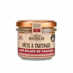 Lait Noisette Éclats De Caramel Beurre Salé - Pâte à Tartiner - 100g 3 Lait Noisette Éclats De Caramel Beurre Salé - Pâte à Tartiner - 100g