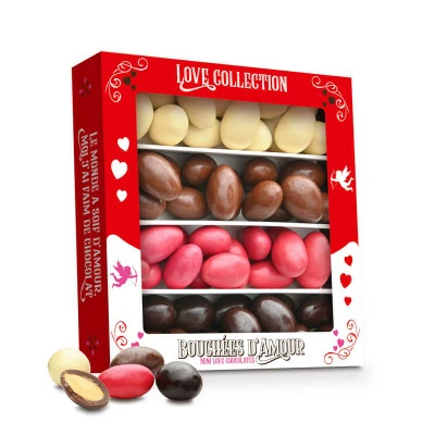 Coffret Bouchées D'Amour - Amandes Enrobées - 220g 3 Coffret Bouchées D'Amour - Amandes Enrobées - 220g