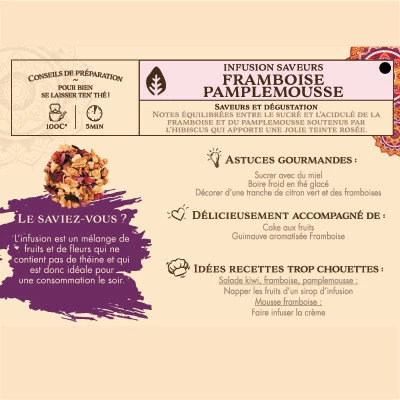 Infusion Saveurs Framboise Pamplemousse - 100g 6 Infusion Saveurs Framboise Pamplemousse - 100g – Image 4