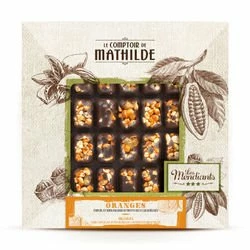 Mendiant Noir - Orange Et Fruits Secs Caramélisés 3 Mendiant Noir - Orange Et Fruits Secs Caramélisés