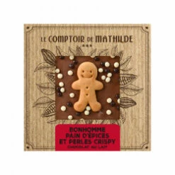 Tablette Bonhomme Pain D'épices Et Perles Crispy - Chocolat Lait